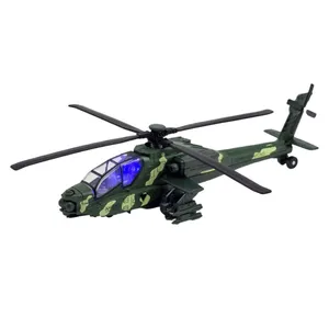 هلیکوپتر بازی ناب سل مدل آپاچی فلزی موزیکال عقب کش  HELICOPTER AH-65D