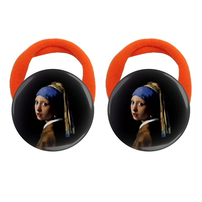 کش مو زنانه مدل نقاشی دختری با گوشواره مروارید از فرمیر کد s15152 بسته دو عددی