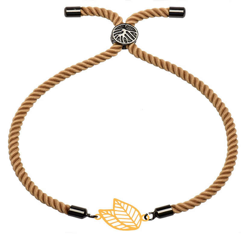 دستبند طلا 18 عیار زنانه الن نار مدل طرح برگ ELN101601
