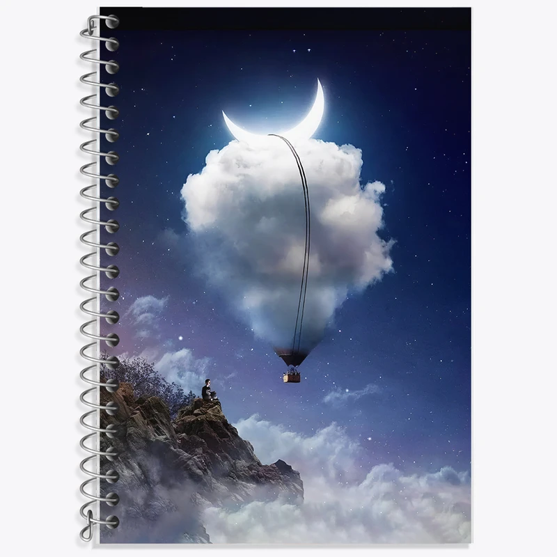 دفتر زبان 50 برگ خندالو مدل سه خط طرح بالن ابری کد F6437