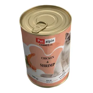 کنسرو گربه پتالپین مدل مرغ و میگو وزن 380 گرم
