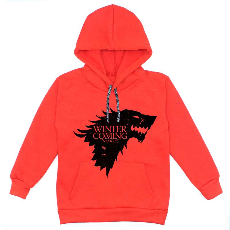 هودی پسرانه مدل  گرگ F72 رنگ قرمز