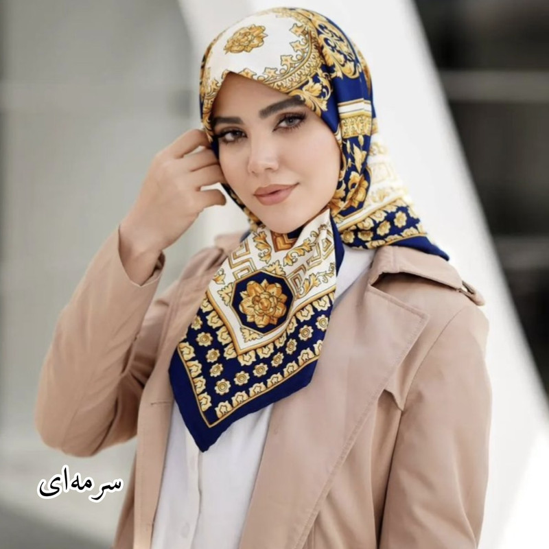 روسری زنانه مدل ابریشم توییل دست دوز مینی کد 012