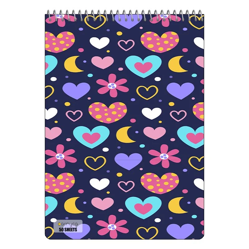 دفتر نقاشی 50 برگ سیمی کارنیکا طرح پترن عشق Love Pattern کد 81587