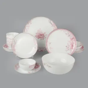 سرویس غذاخوری 26 پارچه 6 نفره گلدن اوپال مدل دیوالی طرح لوتوس