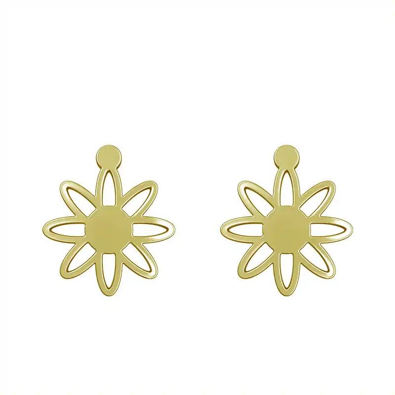 گوشواره طلا 18 عیار زنانه مدوپد مدل گل کد GA1-14975