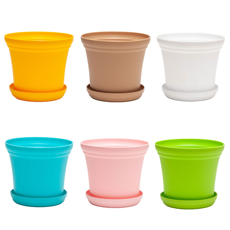 گلدان گل آذین مدل پلاستیکی گرد کد 5 مجموعه 6 عددی