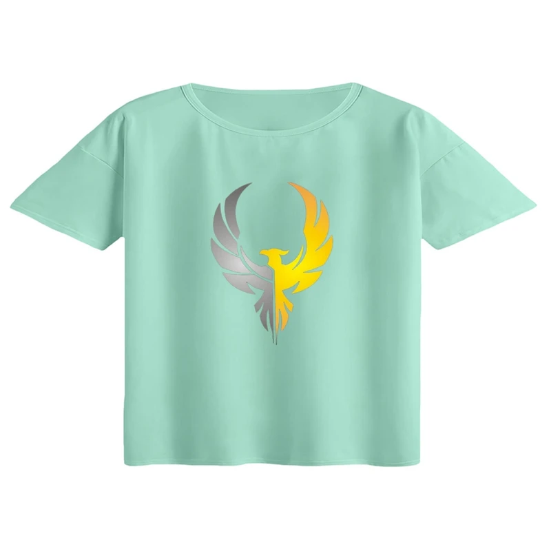 کراپ تی‌شرت آستین کوتاه زنانه مدل عقاب