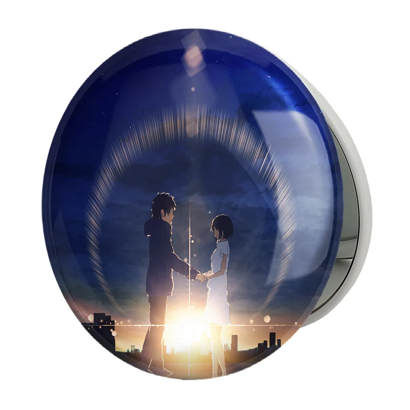 آینه جیبی خندالو طرح تاکی تاچیبانا و میتسویا میامیزو انیمه یورنیم Your Name مدل تاشو کد 16297 