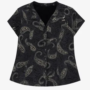 شومیز آستین کوتاه یقه هفت زنانه کد 2872