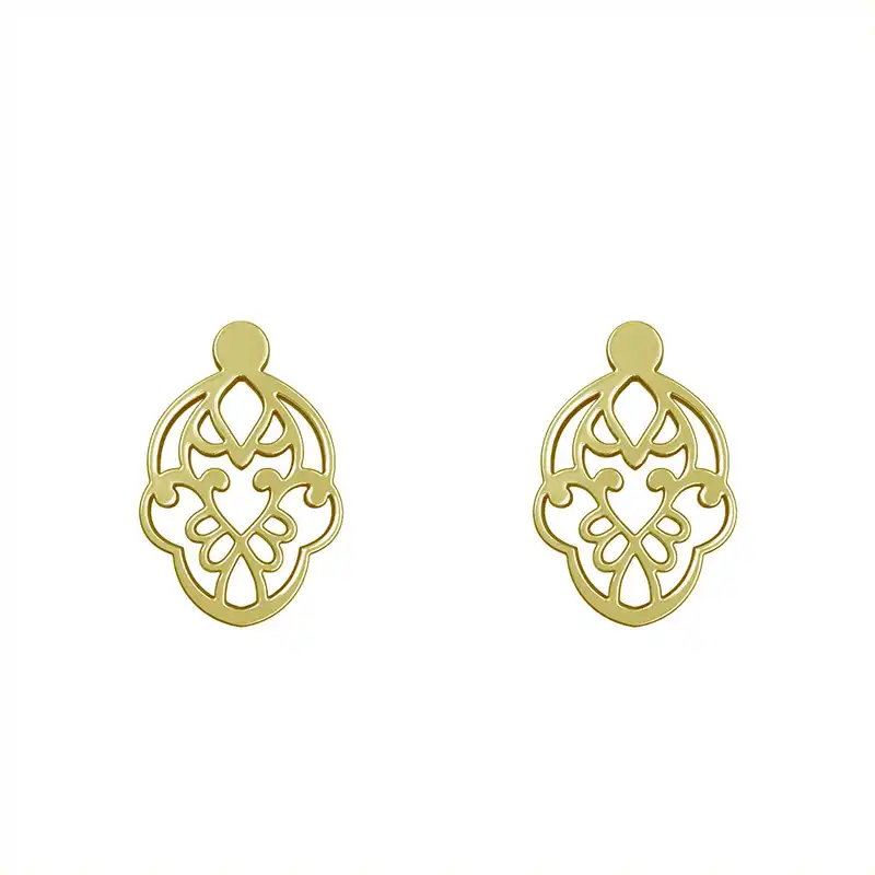 گوشواره طلا 18 عیار زنانه مدوپد مدل اسلیمی کد GA1-15263