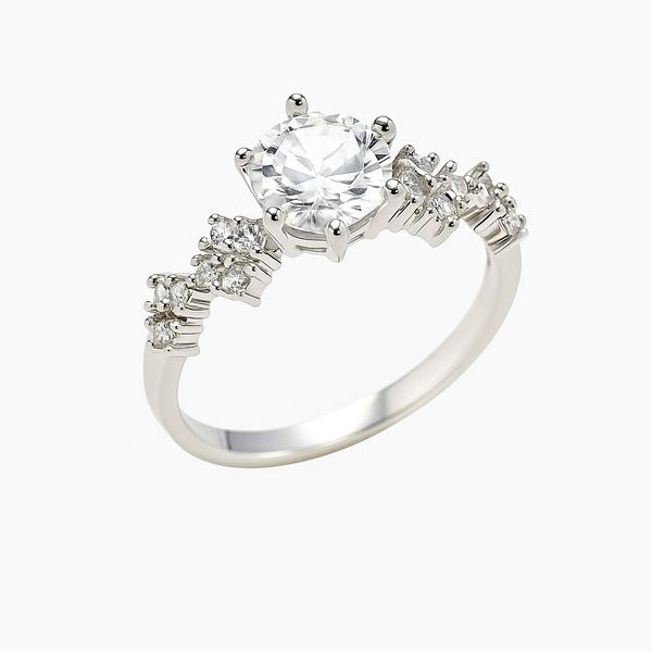 انگشتر نقره زنانه مدل سولیتر 