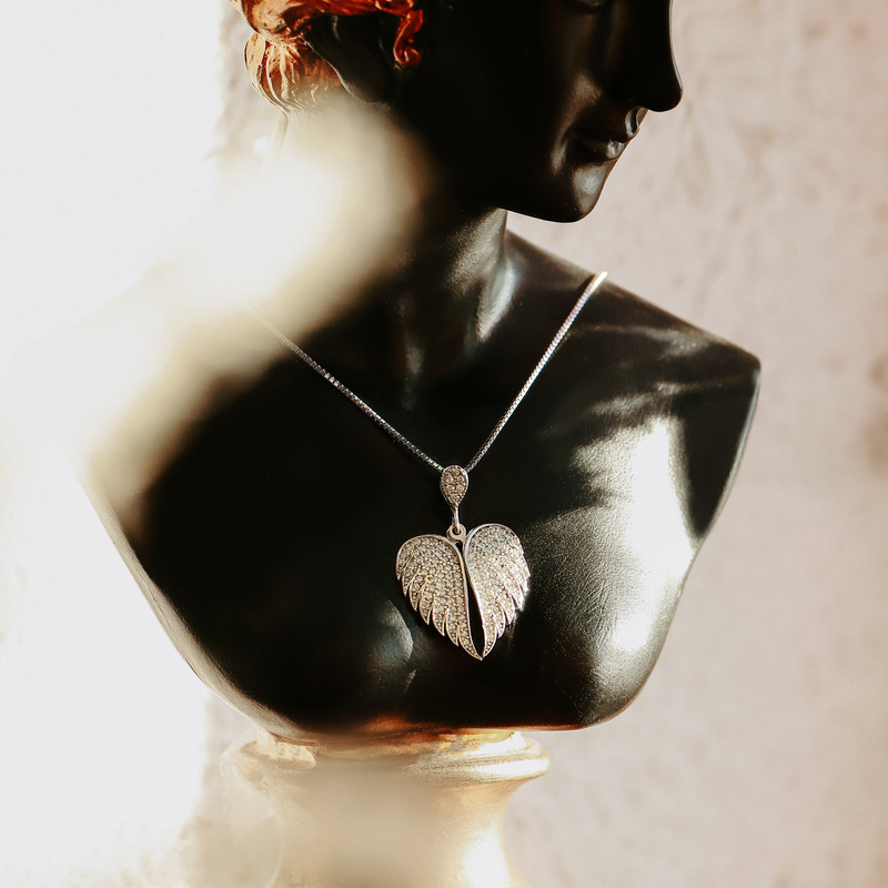 گردنبند نقره زنانه جی تی ای مدل بال فرشته