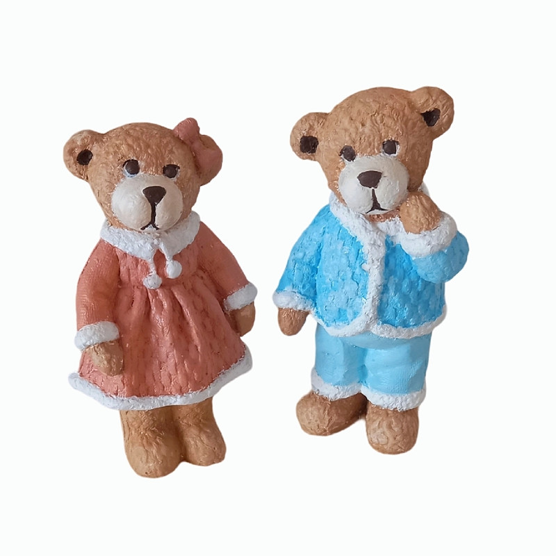 مجسمه مدل خرس دختر و پسر بسته 2 عددی