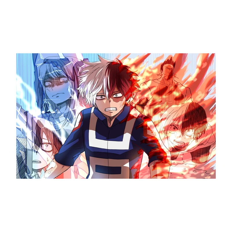 استیکر لپ تاپ و موبایل مدل انیمه طرح مدرسه قهرمانان من شوتو تودوروکی کد 1521