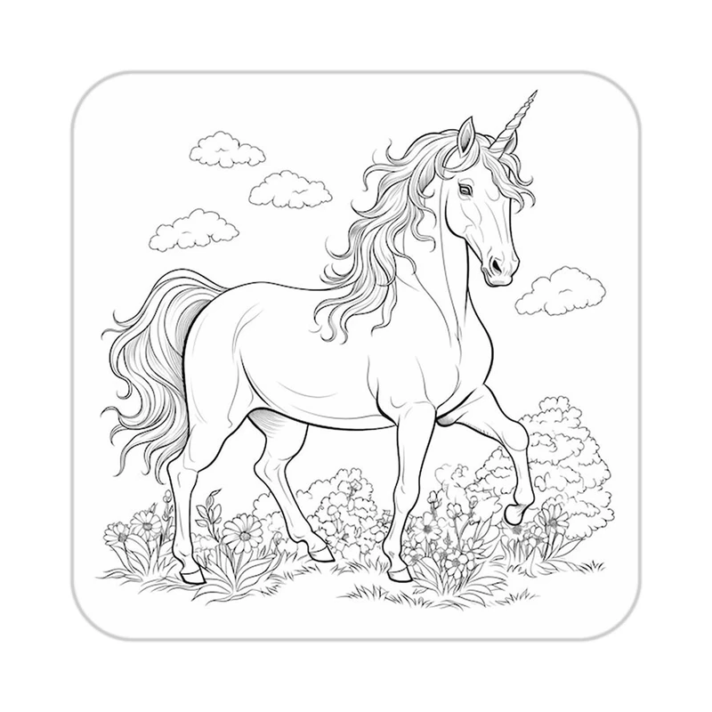 زیر لیوانی کاکتی طرح اسب تک شاخ و یونیکورن مدل mp31125