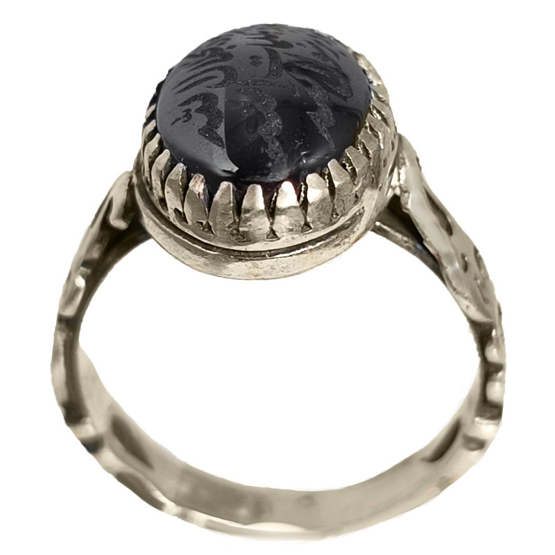 انگشتر نقره زنانه مدل حدید خطی کد AW7019