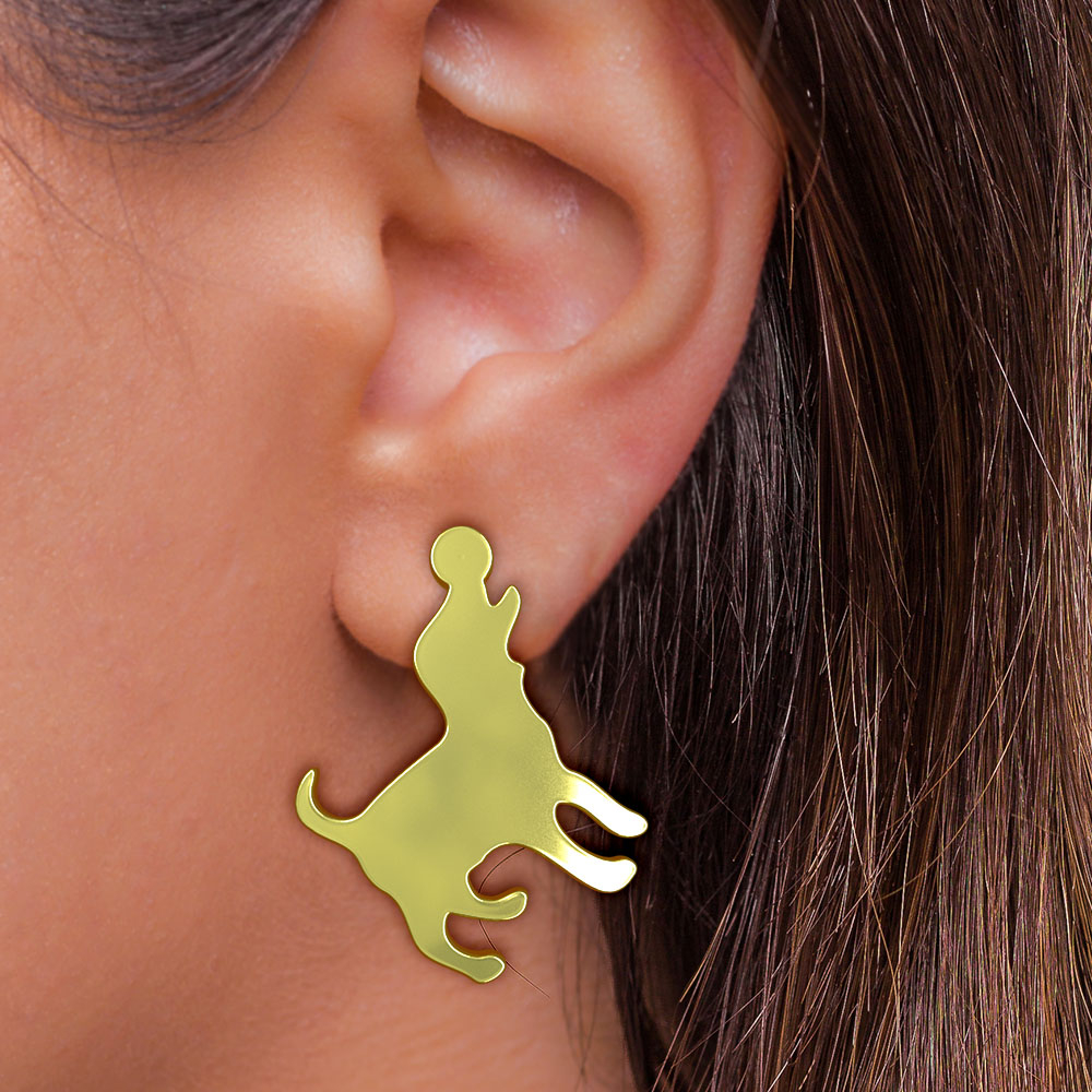 گوشواره طلا 18 عیار زنانه مدوپد مدل سگ کد GA1-16554