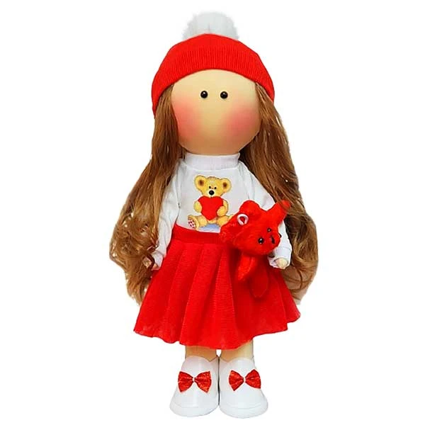  عروسک روسی مدل دختر دامن توری خرسی کد dg-633 ارتفاع 30 سانتیمتر