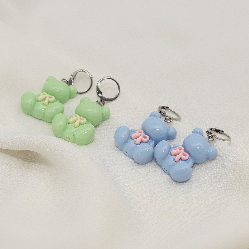 گوشواره دخترانه دلنار گالری مدل تدی و پاپیون