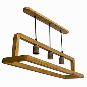 لوستر سه شعله مدل چوبی کد 080