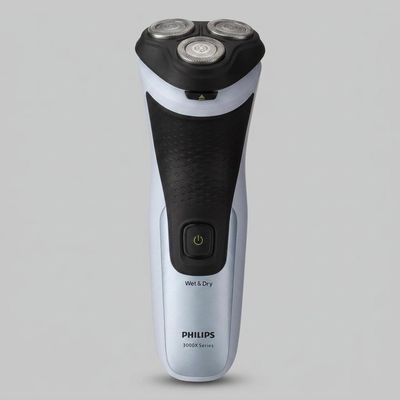 ماشین اصلاح موی صورت فیلیپس مدل X3063 با 3 تیغه استیل ضد زنگ، طراحی ارگونومیک و ضد آب، شارژ سریع 5 دقیقهای و استفاده 45 دقیقهای، قابلیت اصلاح خشک و مرطوب زیر دوش