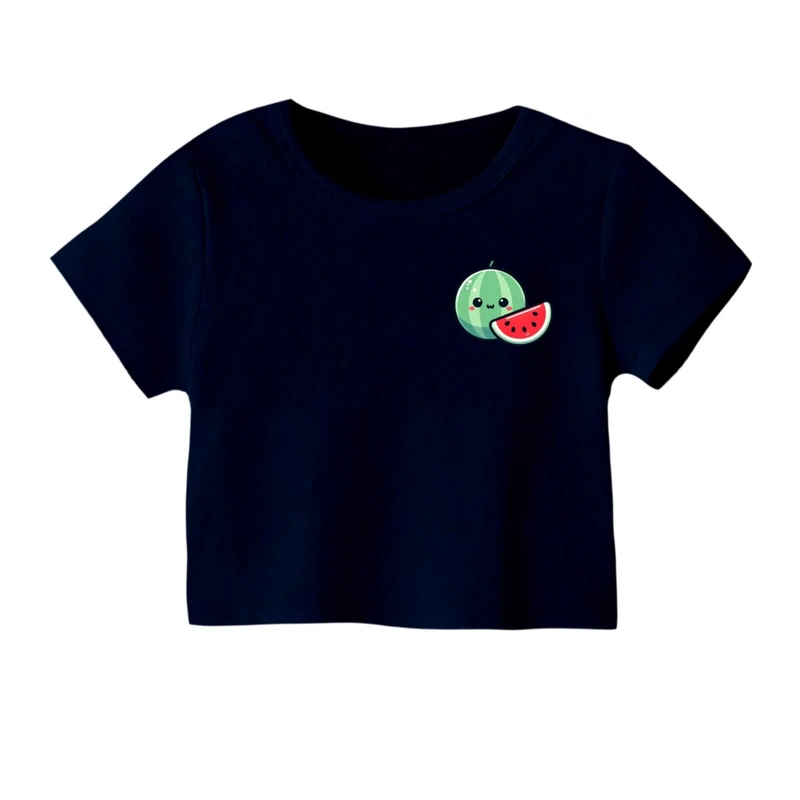 کراپ‌ تی‌شرت آستین کوتاه زنانه مدل هندوانه یلدایی کد 24