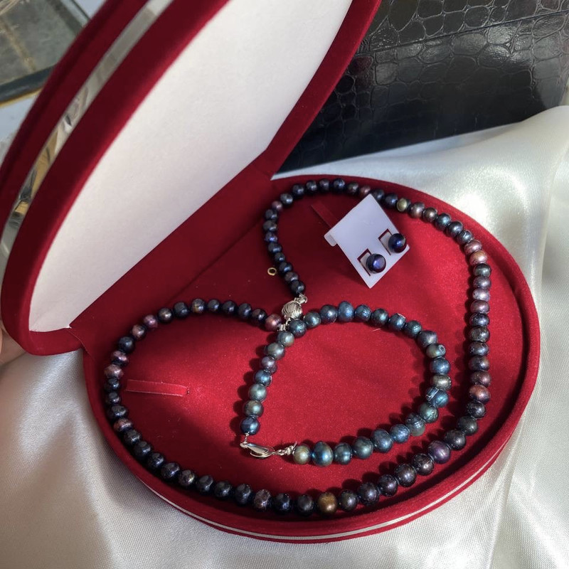 نیم ست نقره زنانه مدل مروارید کد MO0093B نیم ست نقره زنانه مدل مروارید کد MO0093B