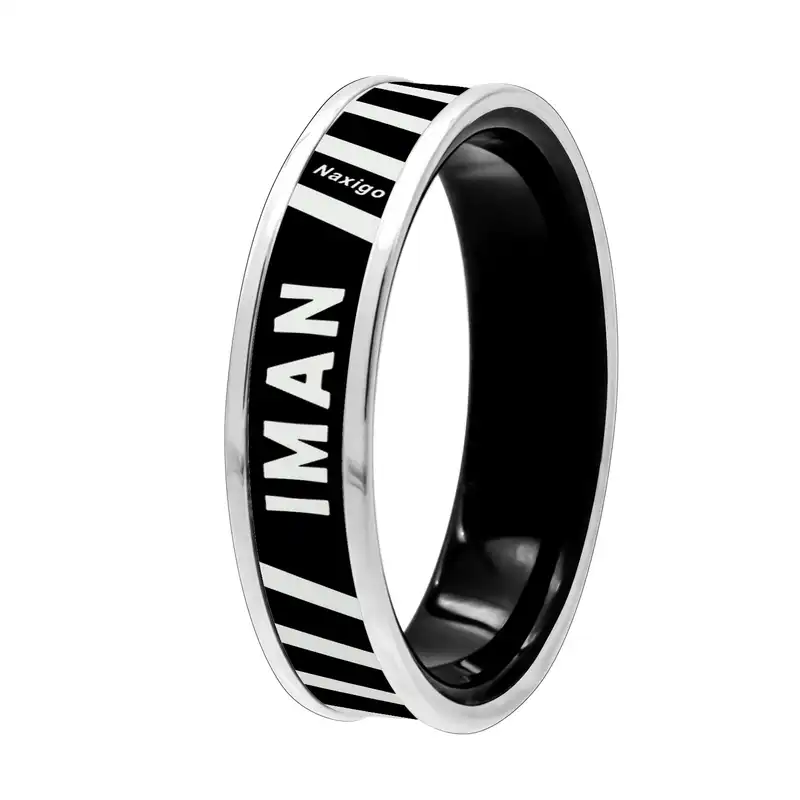 انگشتر ناکسیگو مدل شب تاب طرح ایمان کد RB15894
