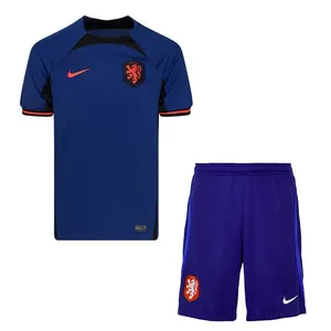 ست تی شرت آستین کوتاه و شلوارک ورزشی مردانه مدل هلند Away WC2022