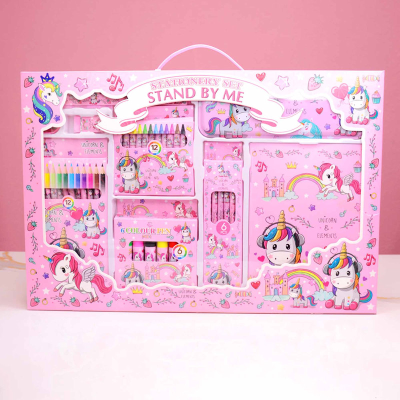 بسته لوازم تحریر مدل یونیکورن مجموعه 40 عددی