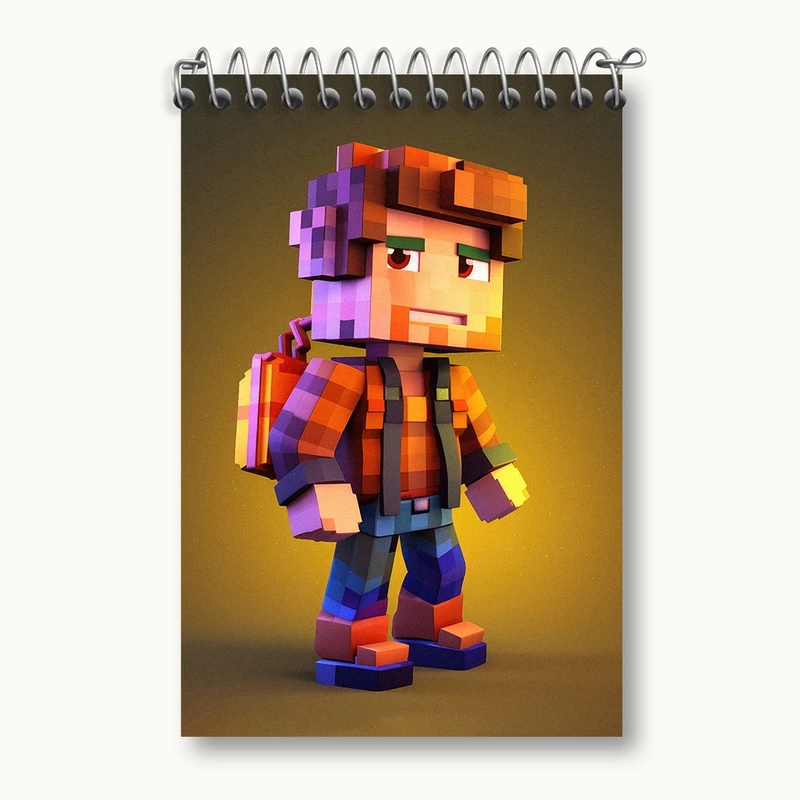 دفتر یادداشت 50 برگ خندالو مدل ماینکرافت (Minecraft) کد F2057