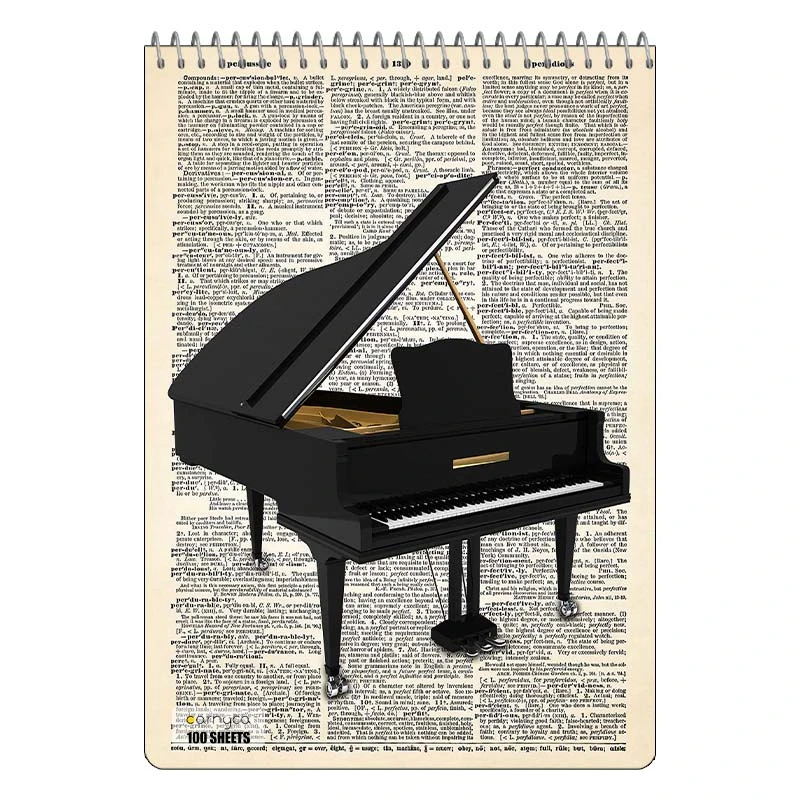 دفتر شطرنجی 100 برگ کارنیکا طرح روزنامه وینتج Vintage Newspaper کد 36053