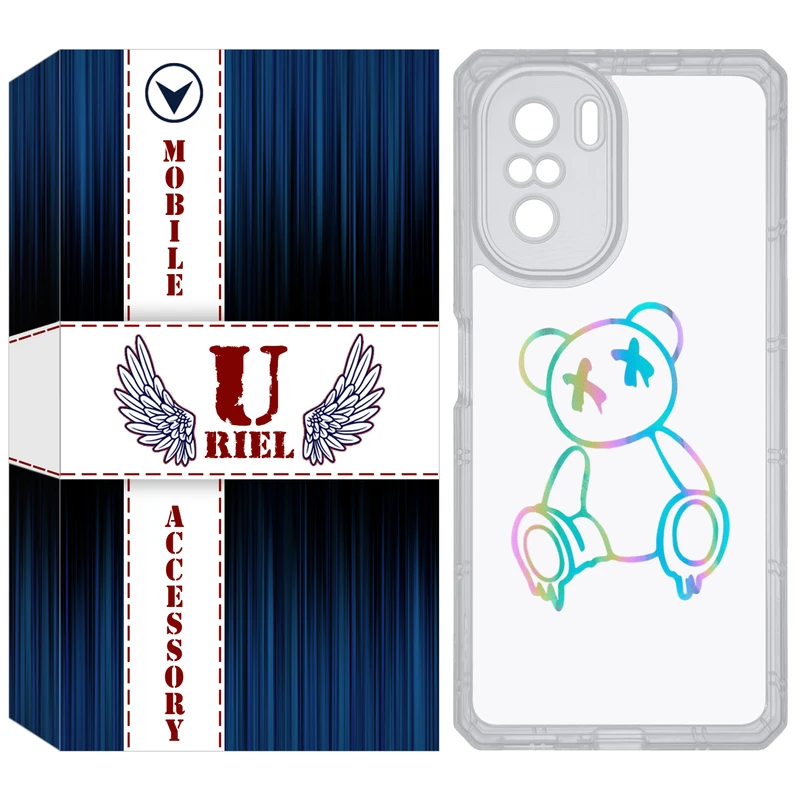 کاور یوریل مدل Clear کد 44 طرح خرس رنگی مناسب برای گوشی موبایل شیائومی Poco F3 / Redmi K40 / Mi 11i