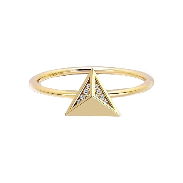 انگشتر طلا 18 عیار زنانه قیراط طرح مثلث کد GH792