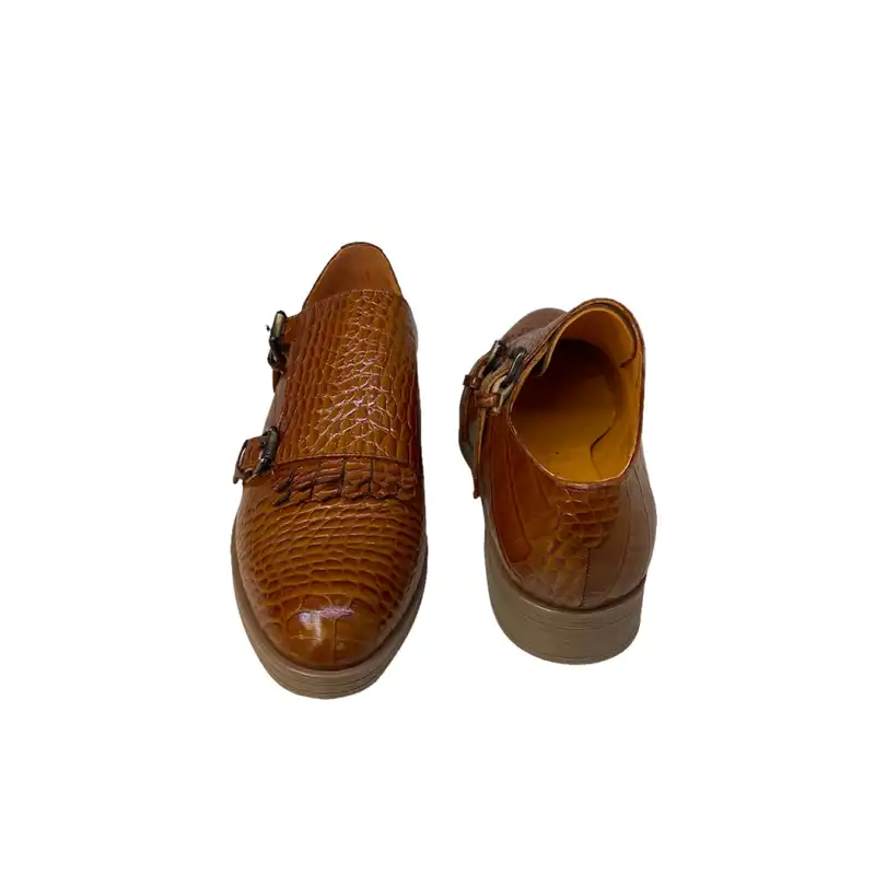 کفش زنانه مدل چرم طبیعی کد 0222 رنگ عسلی