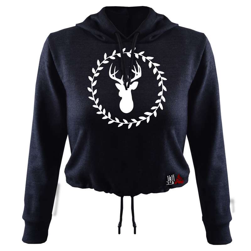 هودی زنانه مدل گوزن کد T09 رنگ سرمه ای