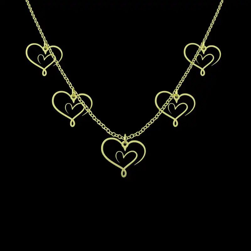 گردنبند طلا 18 عیار زنانه مدوپد مدل قلب کد RNA17798