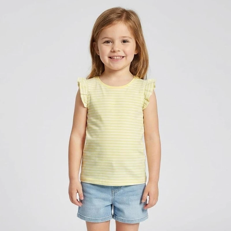 بلوز آستین تا روی شانه یقه گرد دخترانه لوپیلو مدل 149