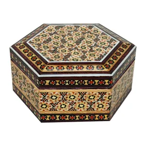 جعبه خاتم کاری مدل 6 ضلعی کد SP6