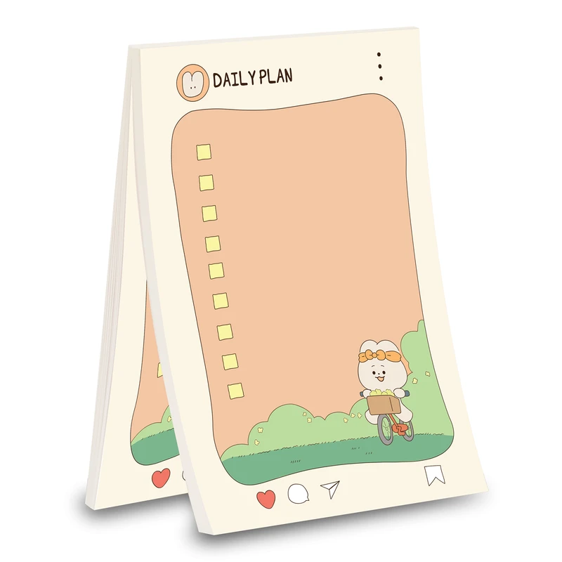 کاغذ یادداشت مدل چک لیست طرح خرگوش و دوچرخه