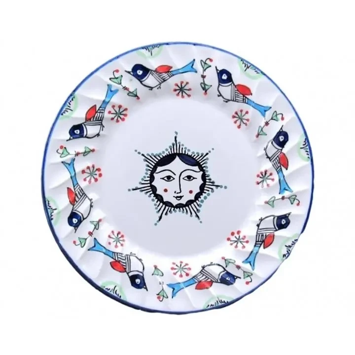 بشقاب پیش دستی چینی میبد مروارید مدل مرغي خورشیدی کد P