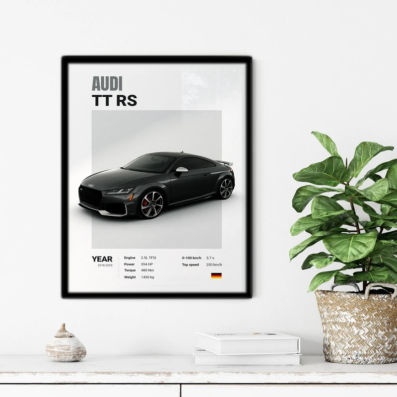 تابلو آتریسا طرح ماشین آئودی TT مدل ATC15 فریم مشکی