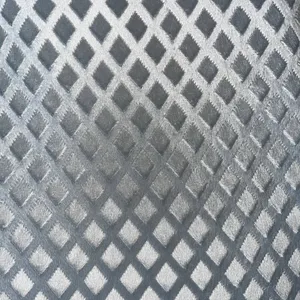 پارچه لباس عرض 1.8 متر مدل مخمل توشکل لوزی رنگ طوسی