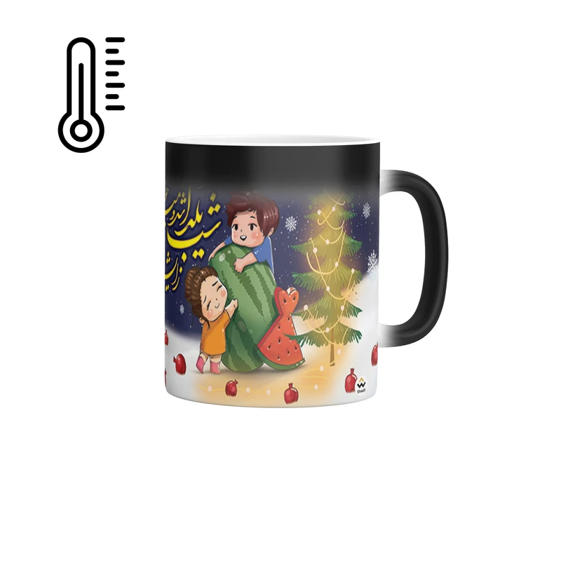 ماگ حرارتی شادیت طرح شب یلدا شد و میلاد خوش ایزدمهر کد 020