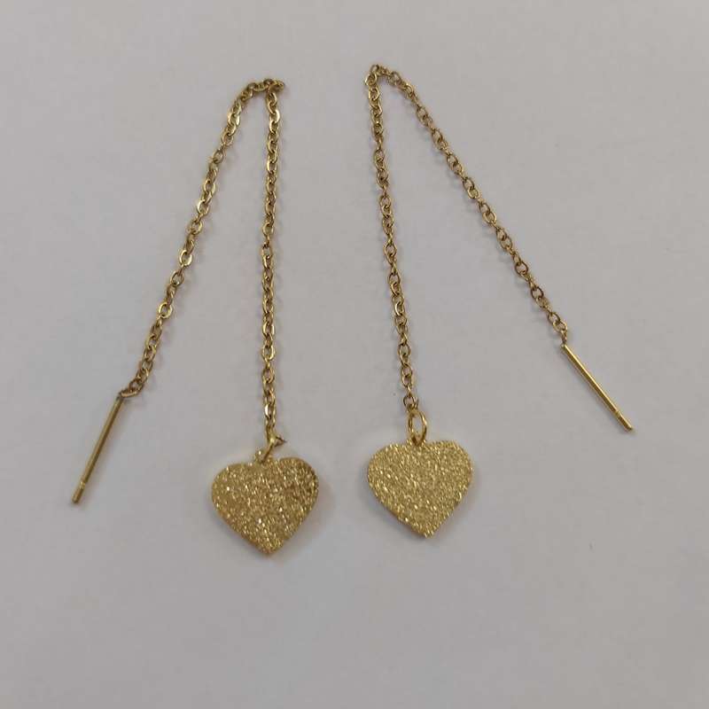 گوشواره زنانه مدل بخیه طرح قلب کد 114