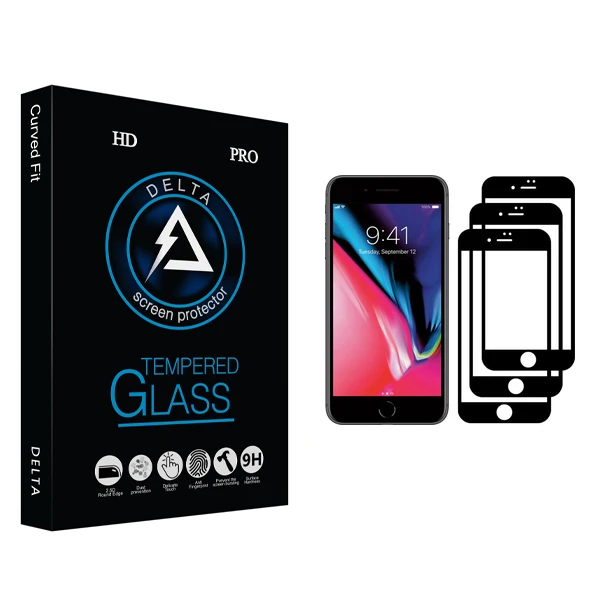 محافظ صفحه نمایش دلتا مدل HD مناسب برای گوشی موبایل اپل iPhone 7 Plus بسته سه عددی