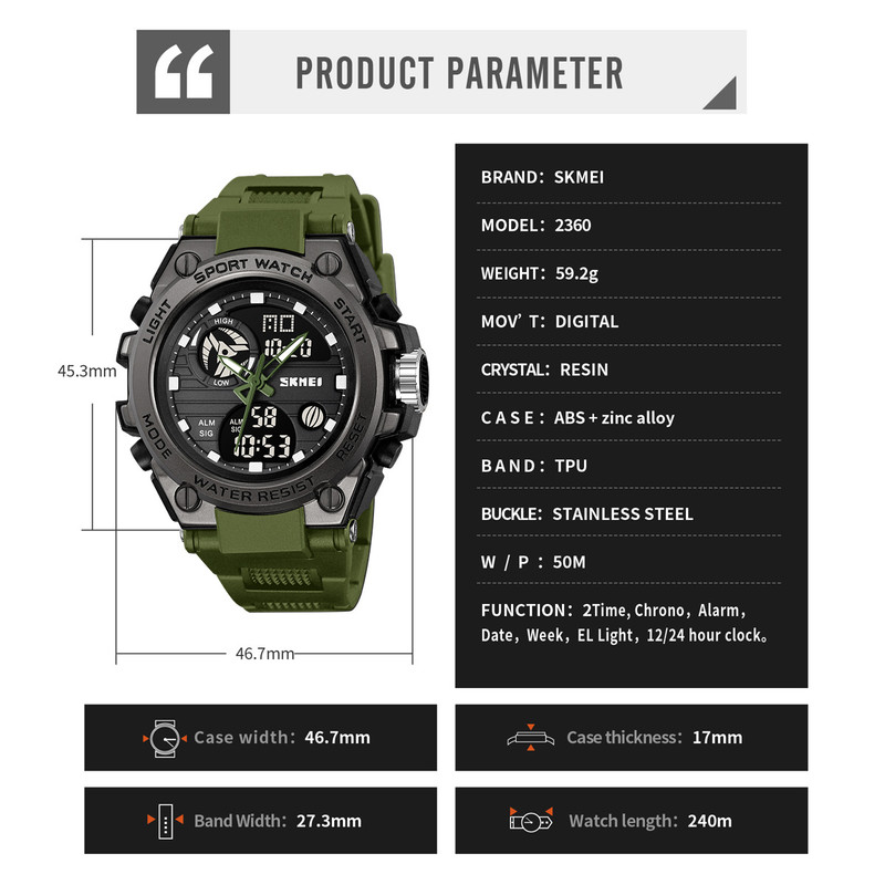 ساعت مچی عقربهای مردانه کوارتز اسکمی مدل 2360-AG