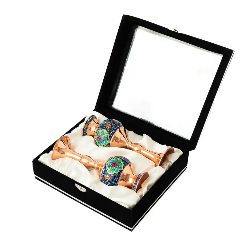 گلدان مسی طرح مس و پرداز مدل JPS02 بسته دو عددی