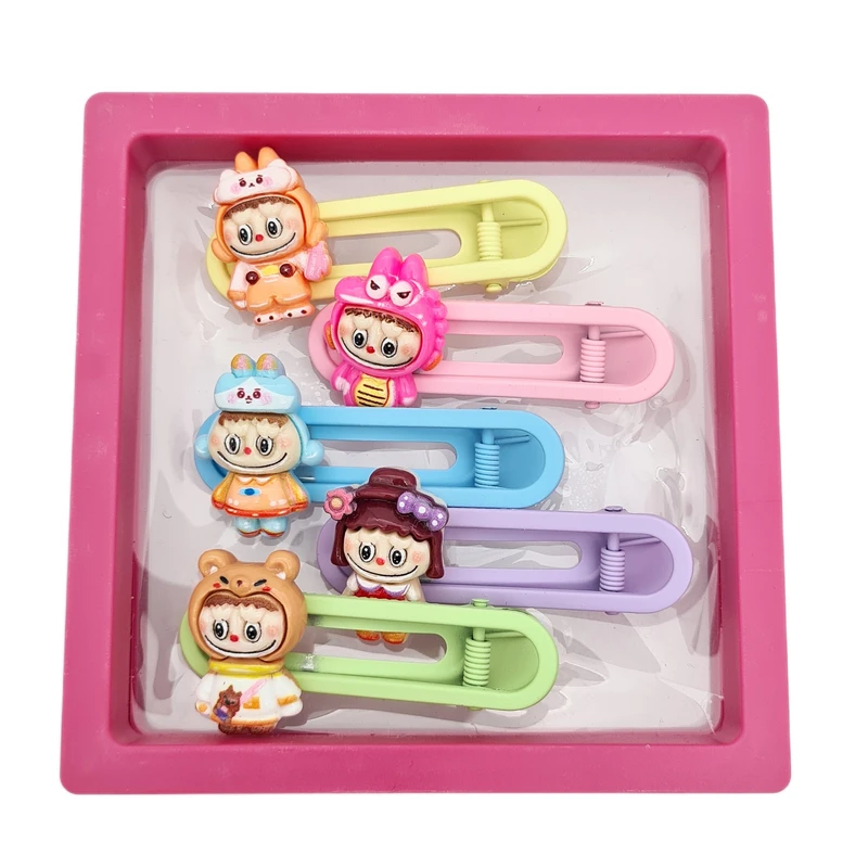 گیره مو دخترانه مدل لبوبو کد 89076 بسته 5 عددی